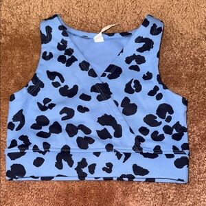 Zella Blue Patterned Active Top